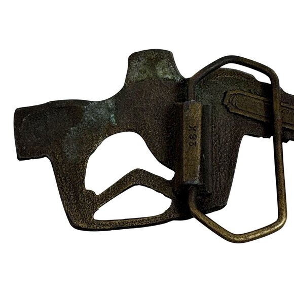 Vintage Indian Metal Craft 1979 Antique Brass Fuel Nozzle Inspired Belt Buckle C - Picture 13 of 16